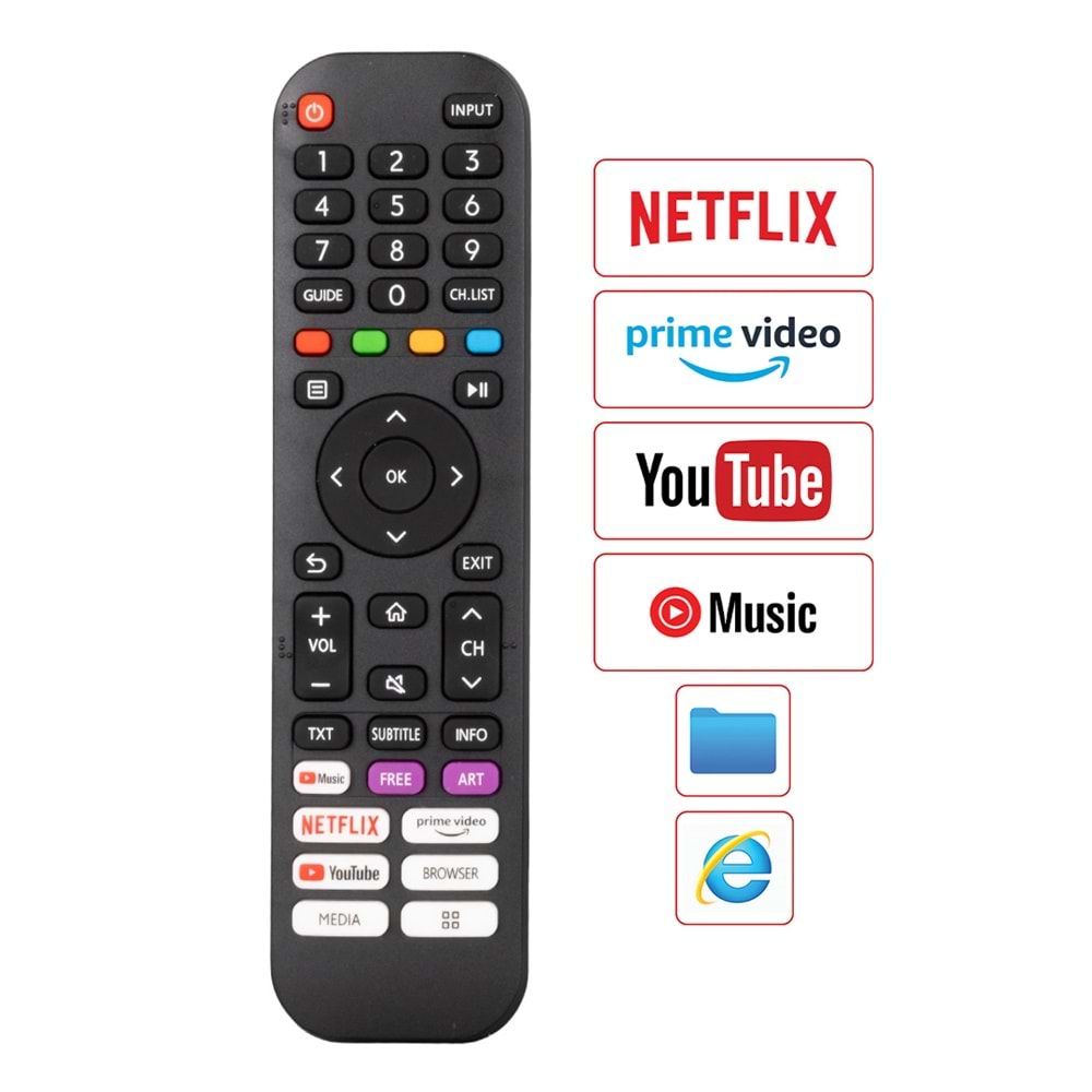 EUROBOX OTV2030 AWOX NETFLİX-YOUTUBE-PRİME VİDEO-RAKUTEN TV PLAY TUŞLU LCD TV KUMANDA