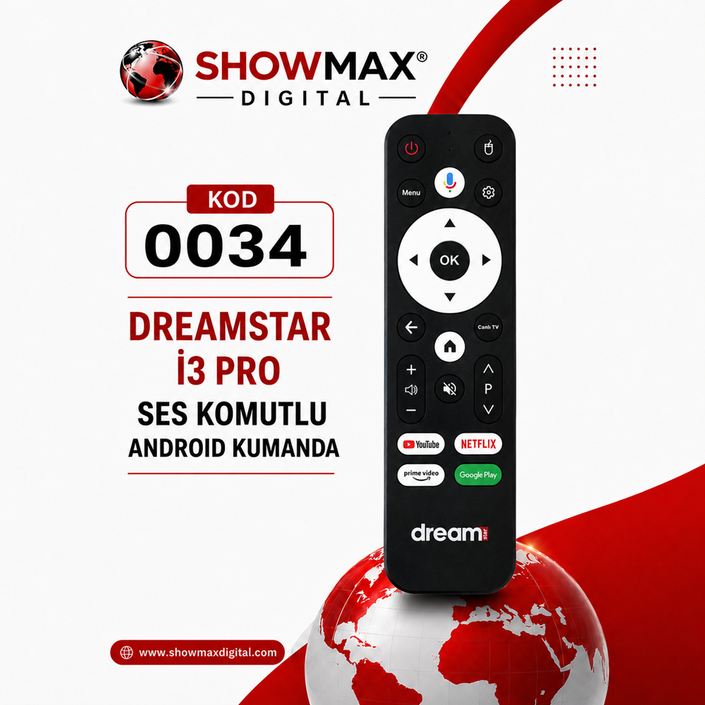 ORJ-0034 DREAMSTAR İ3 - İ3 PRO ANDROID SES KOMUTLU LOGOLU ORJİNAL KUMANDA