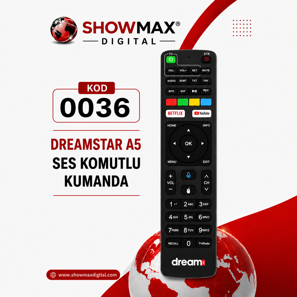 ORJ-0036 DREAMSTAR A5 ANDROID AİR MOUSE SESLİ KOMUT ORJİNAL KUMANDA