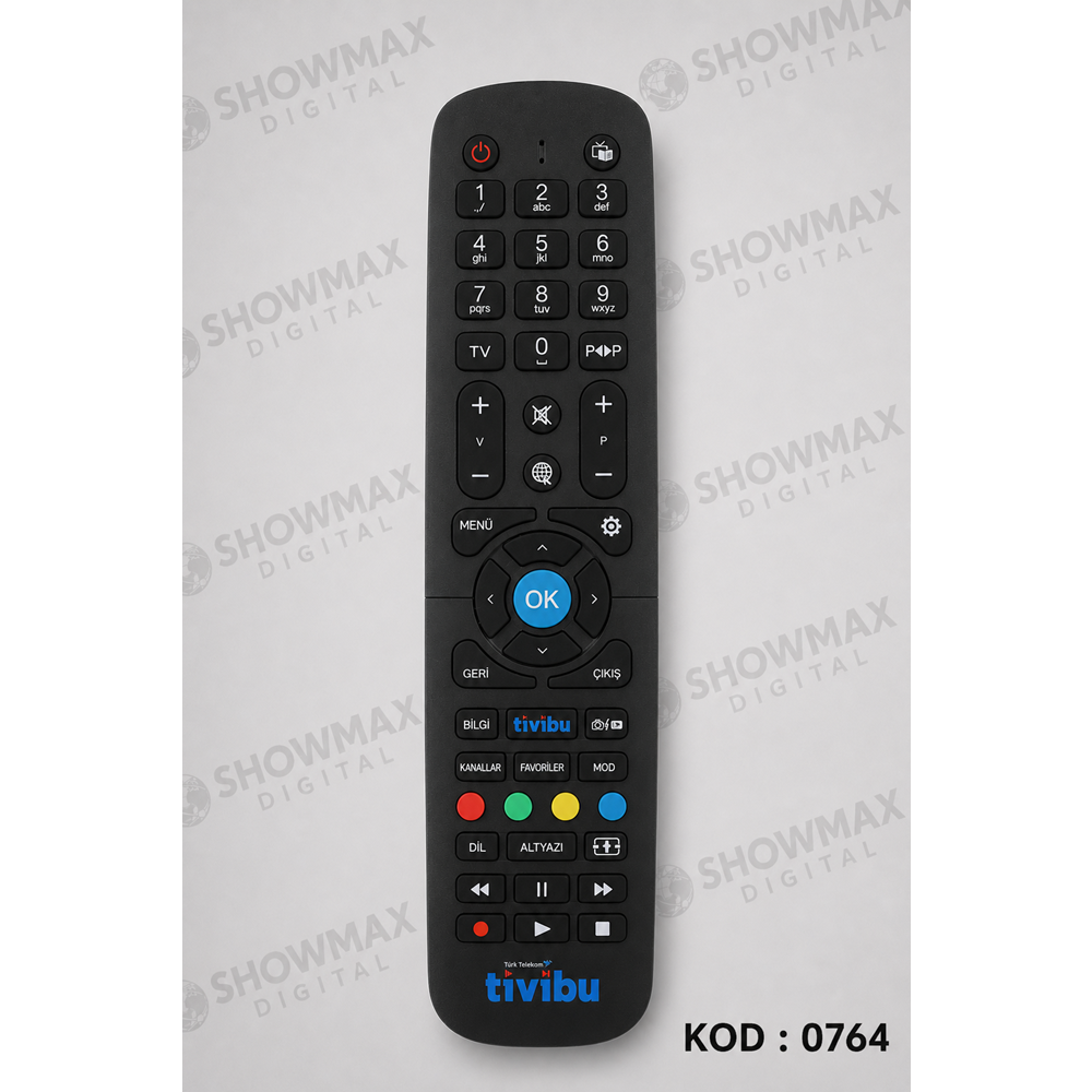 ORJ-0764 TİVİBU HD ORJINAL LOGOLU UYDU KUMANDASI