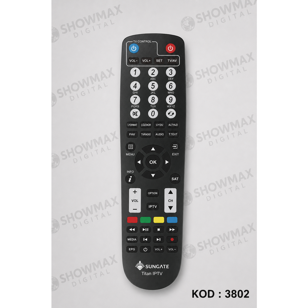 ORJ-3802 SUNGATE TİTAN IP TV ORJİNAL LOGOLU KUMANDA