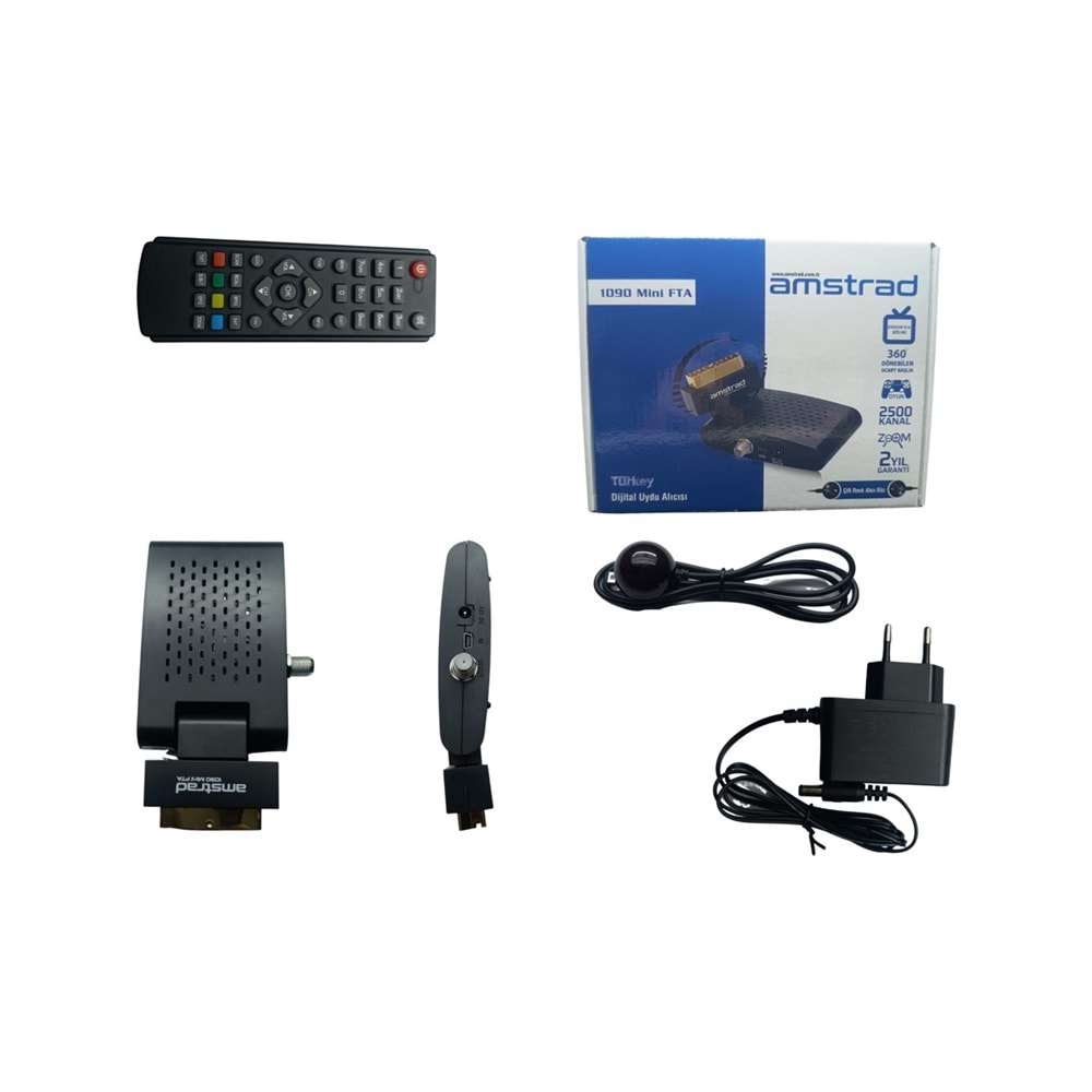 AMSTRAD 1090 MİNİ FTA SD SCARTLI UYDU ALICISI