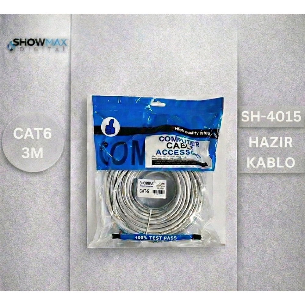 SHOWMAX SH-4015 CAT6 3 METRE ETHERNET KABLOSU