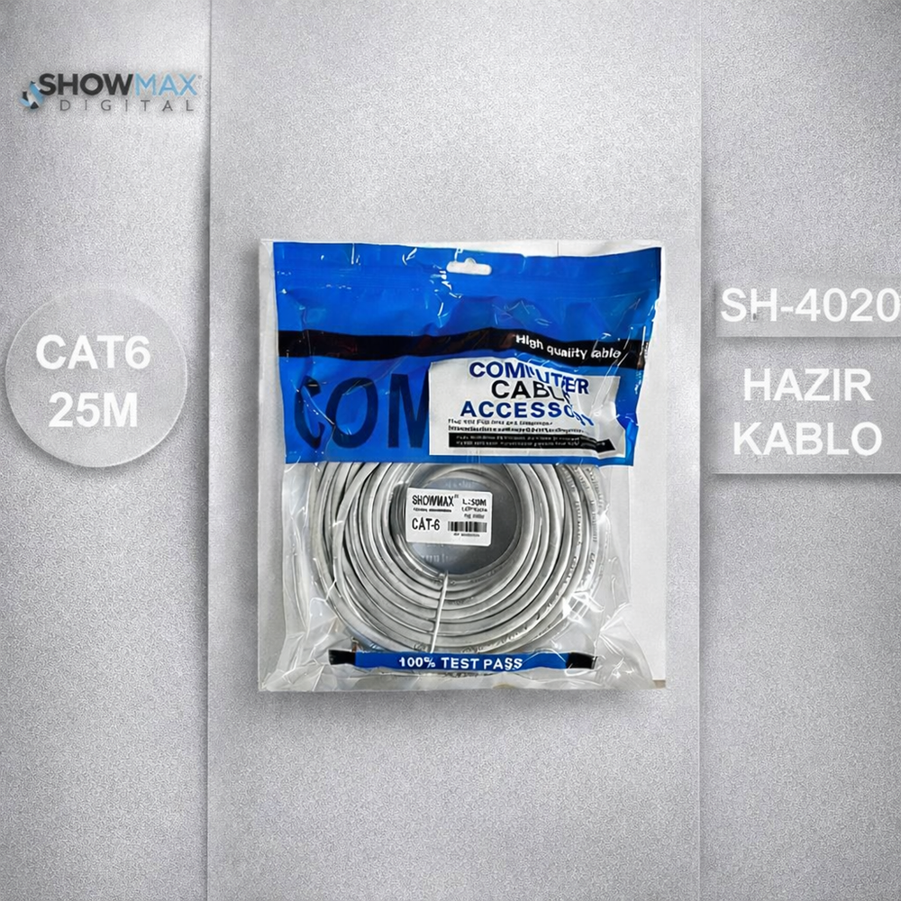 SHOWMAX SH-4020 CAT6 25 METRE ETHERNET KABLOSU