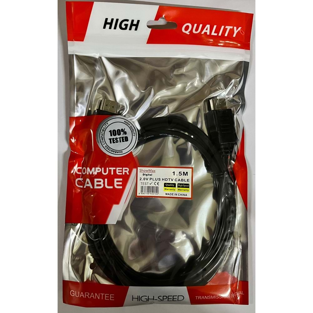 SHOWMAX SH-4031 HDMI KABLO 1.5 METRE PVC POŞETLİ