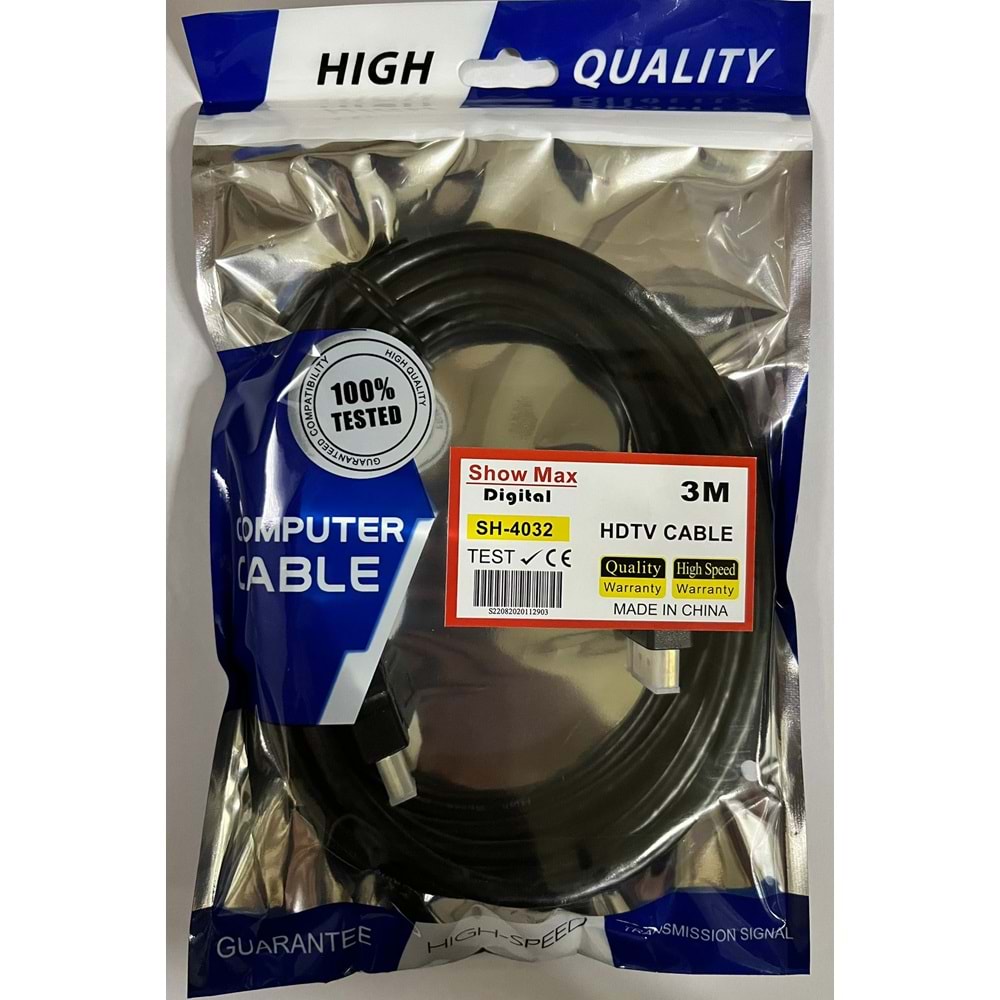 SHOWMAX SH-4032 HDMI KABLO 3 METRE PVC POŞETLİ