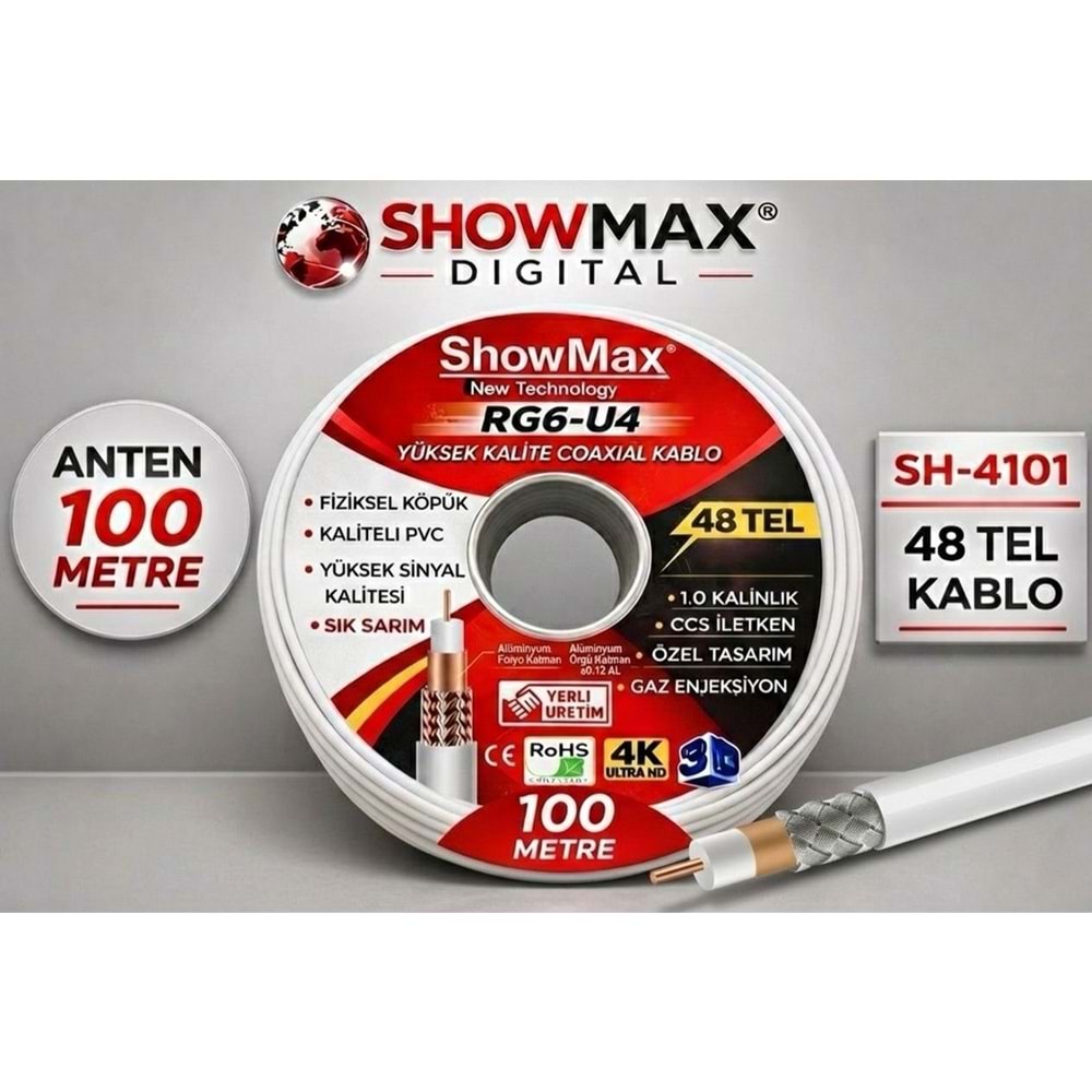SHOWMAX SH-4101 100 METRE 48 TEL BH PLUS ANTEN KABLOSU