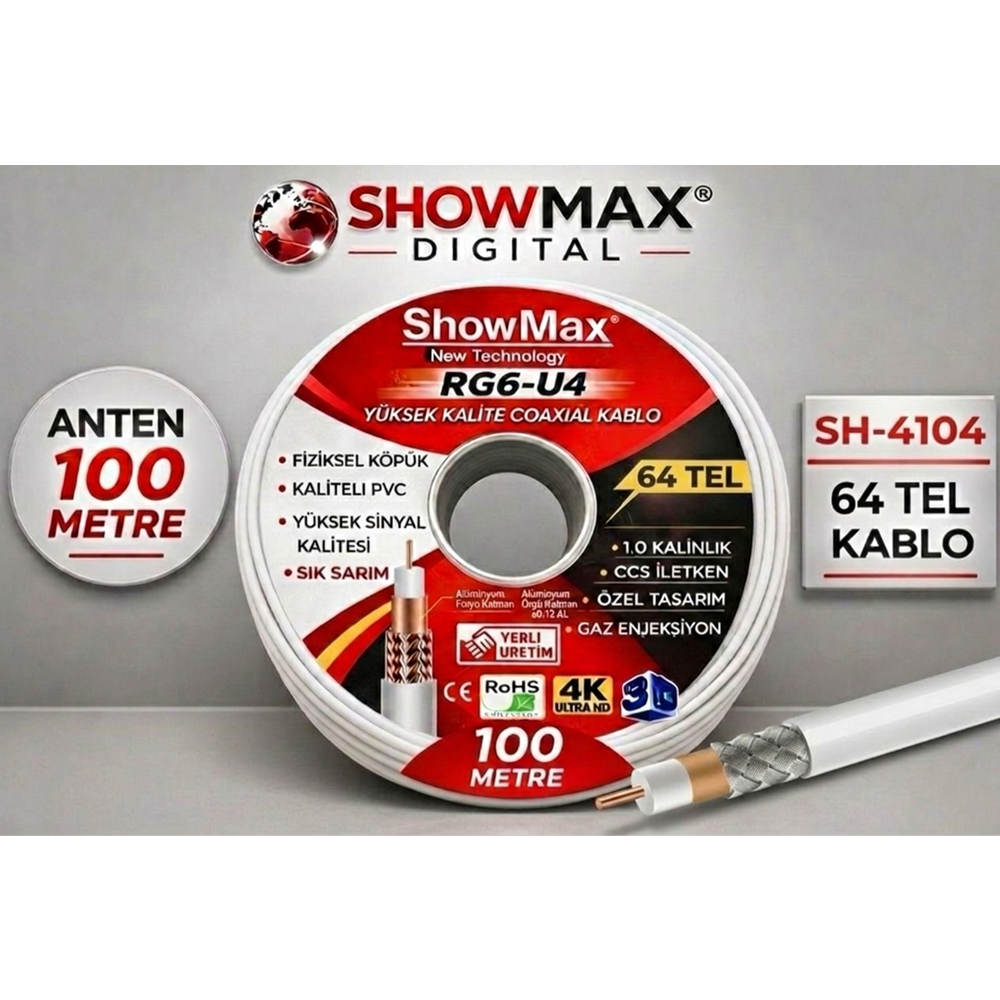 SHOWMAX SH-4104 100 METRE 64 TEL BH ANTEN KABLOSU