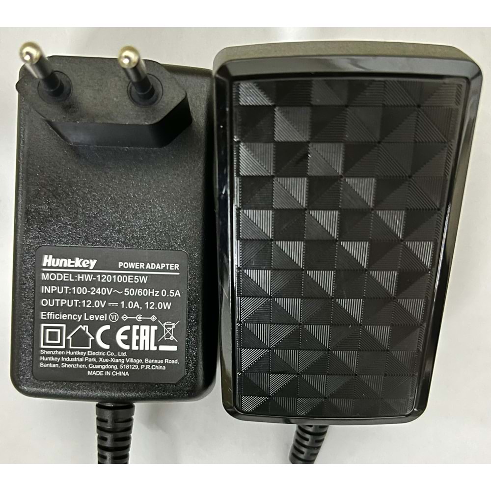 HUNTKEY 12 VOLT 1 AMPER PRİZ TİPİ ADAPTÖR