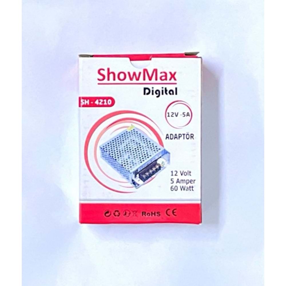 SHOWMAX SH-4210 12 VOLT 5 AMPER KALIN KASA METAL ADAPTÖR
