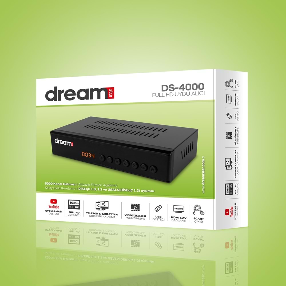DREAMSTAR DS-4000 FULL HD KASALI UYDU ALICISI