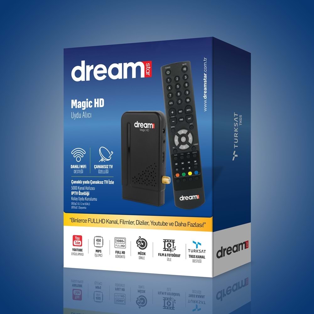 DREAMSTAR MAGİC HD DAHİLİ WİFİ UYDU ALICISI
