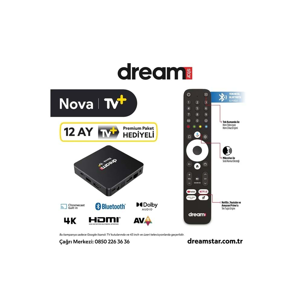 DREAMSTAR NOVA 2GB 32GB ANDROID TV BOX YENİ SİYAH KASA