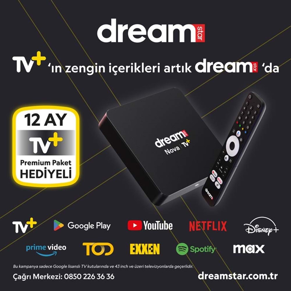 DREAMSTAR NOVA 2GB 32GB ANDROID TV BOX YENİ SİYAH KASA