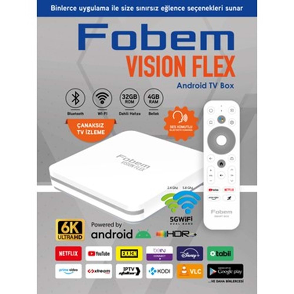 FOBEM VISION FLEX 6K ANDROİD TV BOX
