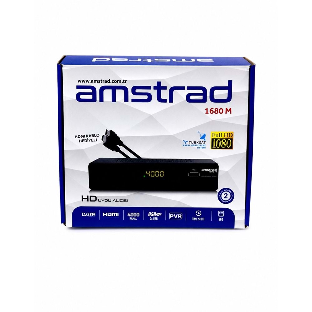 AMSTRAD 1680M SCARTLI FULL HD KASALI UYDU ALICISI