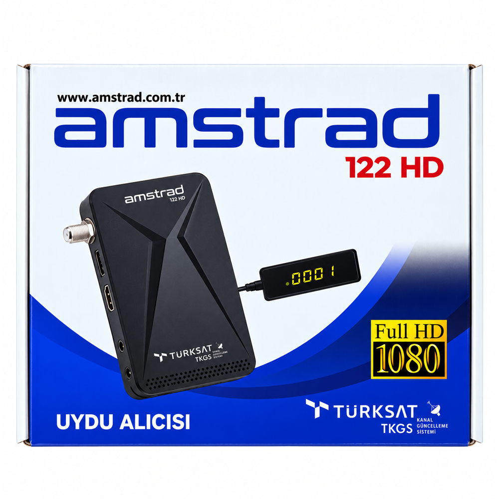 AMSTRAD 122 HD DISPLAY GÖZLÜ FULL HD MİNİ UYDU ALICISI