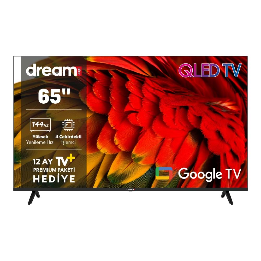 DREAMSTAR 65DSE101 65 INC 165 EKRAN UHD 4K GOOGLE TV SMART QLED TV