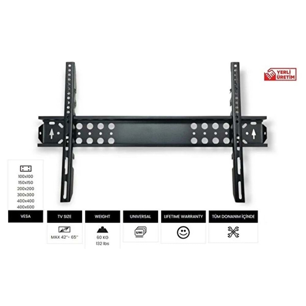 VONTECH VT-42S 42-65 İNÇ LCD LED SABİT TELEVİZYON ASKI APARATI