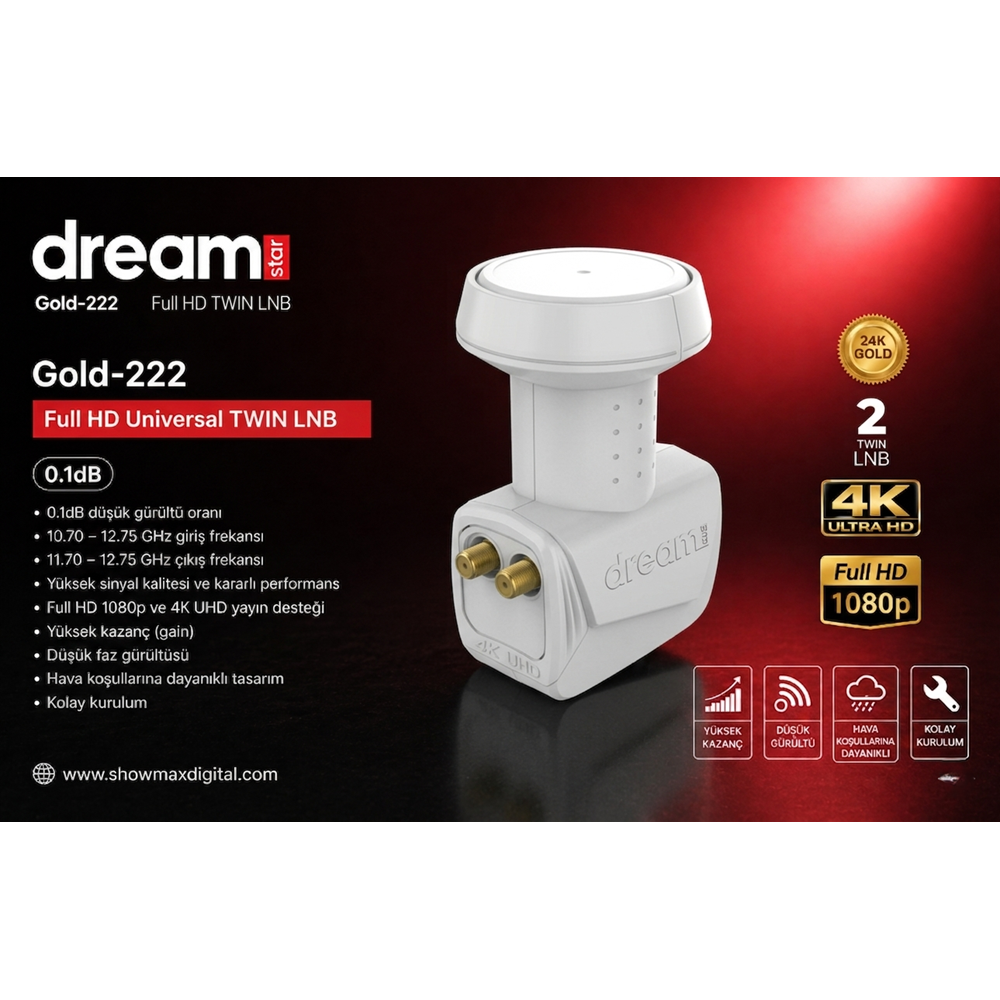 DREAMSTAR GOLD-222 TWIN ÇİFTLİ LNB