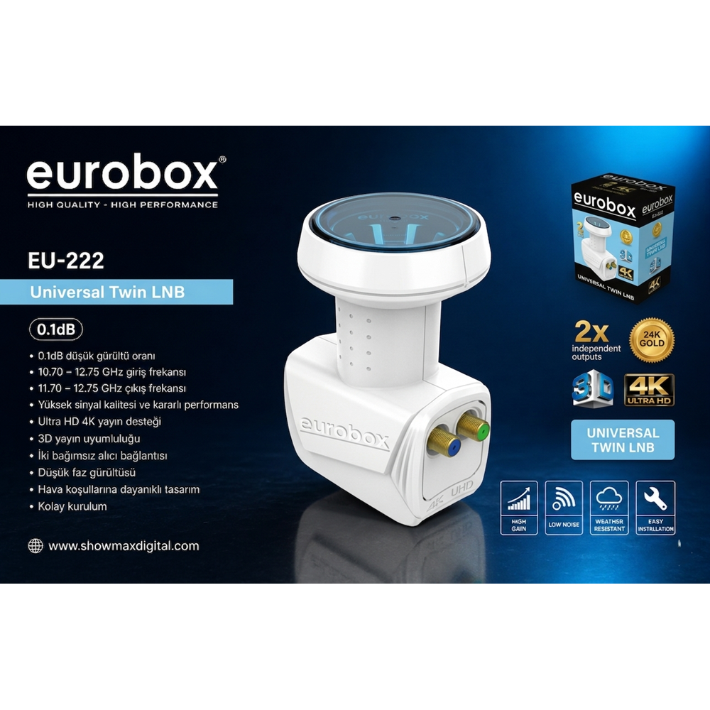 EUROBOX EU-222 TWIN ÇİFTLİ LNB