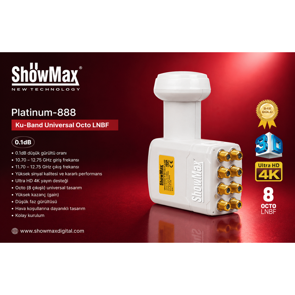 SHOWMAX SH-4925 OCTO SEKİZLİ LNB PLATİNUM-888