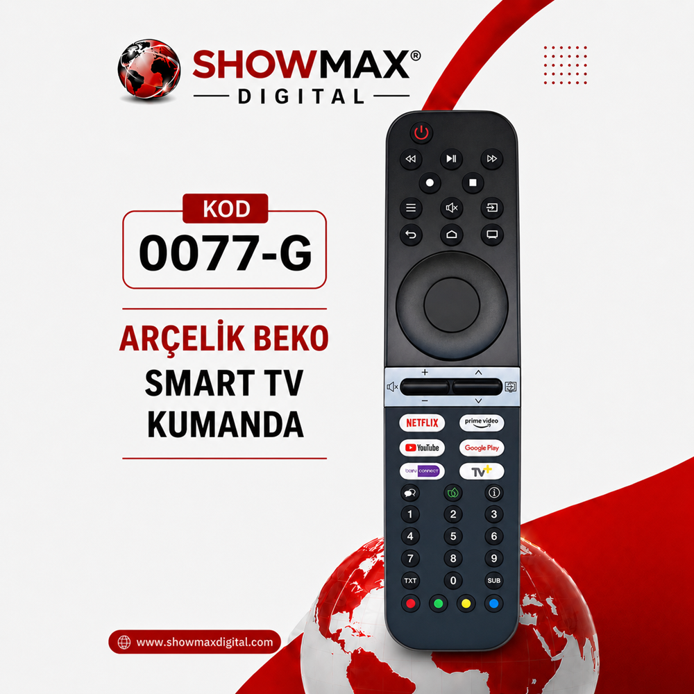 SHOWMAX SX0077-G ARÇELİK GOOGLE PLAY TUŞLU LCD TV KUMANDA (SES KOMUT YOK)