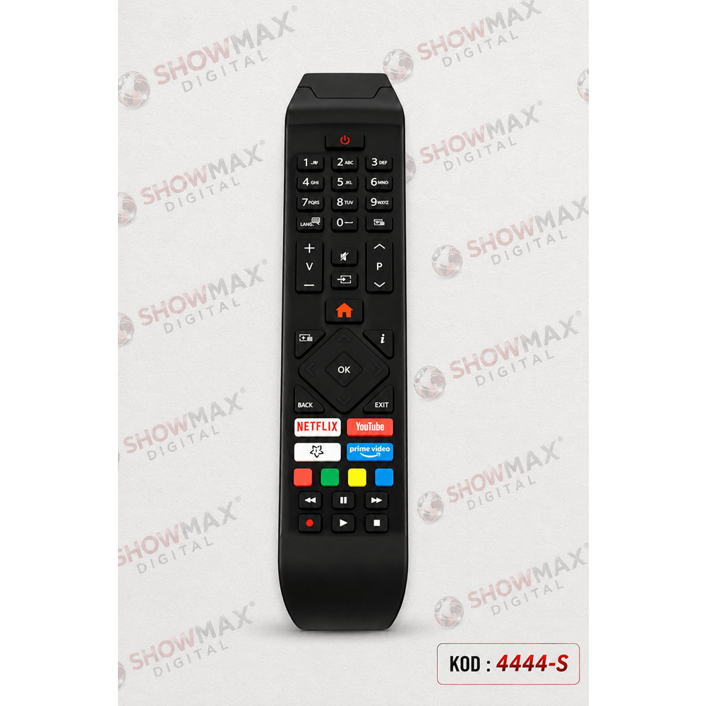 SHOWMAX SX4444-S VESTEL-SEG-REGAL NETFLIX-YOUTUBE HOME TUŞLU SİYAH KALIP LCD TV KUMANDA