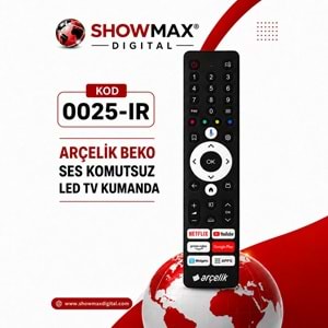 ORJ-0025-IR ARÇELİK BEKO SES KOMUTSUZ LED TV KUMANDA