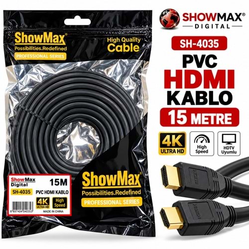 SHOWMAX SH-4035 HDMI KABLO 15 METRE PVC POŞETLİ