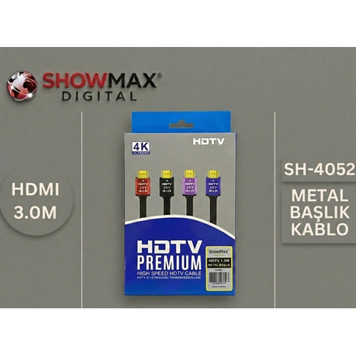 SHOWMAX SH-4052 3 METRE HDMI KABLO 4K KUTULU