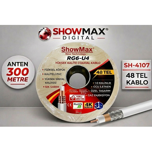 SHOWMAX SH-4107 300 METRE 48 TEL BH PLUS ANTEN KABLOSU