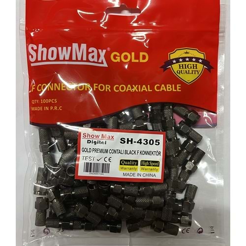 SHOWMAX SH-4305 GOLD PREMIUM CONTALI BLACK F KONNEKTÖR 100LÜ PAKET