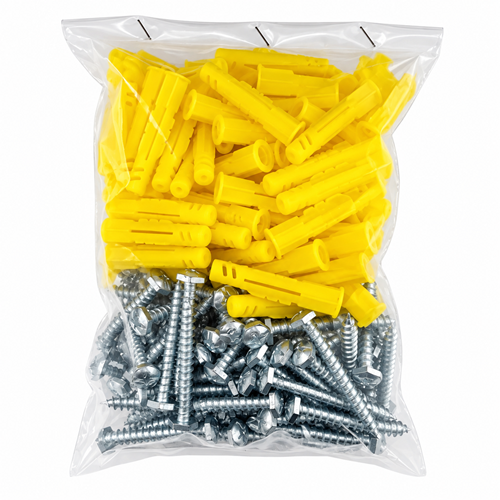 SH-4318 PLASTİK SARI ROKET DÜBEL+TRİFON VİDA 100LÜ PAKET (8X60MM)