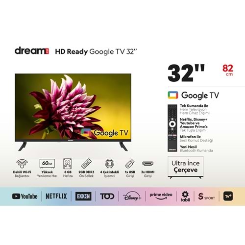 DREAMSTAR 32DSE101 32 INC 82 EKRAN GOOGLE TV LCD TV