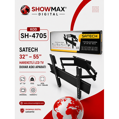 SATECH 32’’ – 55’’ HAREKETLİ LCD TV DUVAR ASKI APARATI