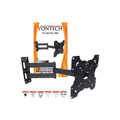 VONTECH VT-322 HCL PRO 22 - 49 HÇK LCD TV KUMANDA/LED TV HAREKETLİ ASKI APARATI
