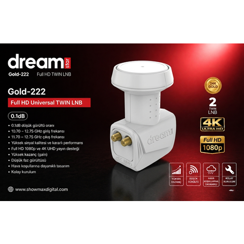 DREAMSTAR GOLD-222 TWIN ÇİFTLİ LNB