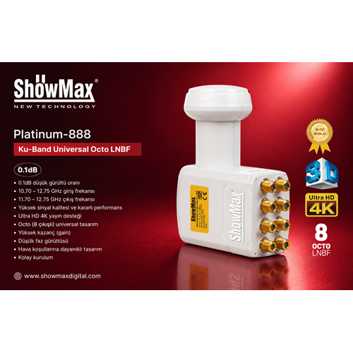 SHOWMAX SH-4925 OCTO SEKİZLİ LNB PLATİNUM-888