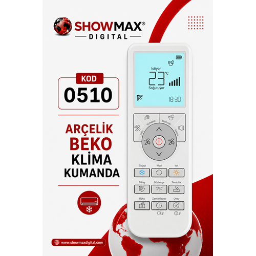 SHOWMAX SK0510 ARÇELİK BEKO BEYAZ KLİMA KUMANDA