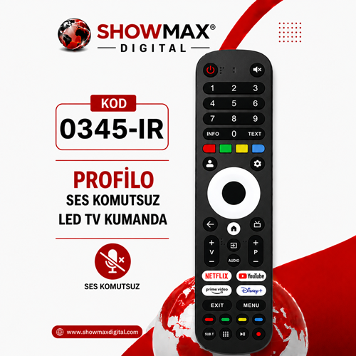 SHOWMAX SX0345-IR PROFİLO SES KOMUTSUZ LED TV KUMANDA