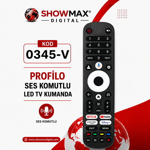 SHOWMAX SX0345-V PROFİLO SES KOMUTLU LED TV KUMANDA