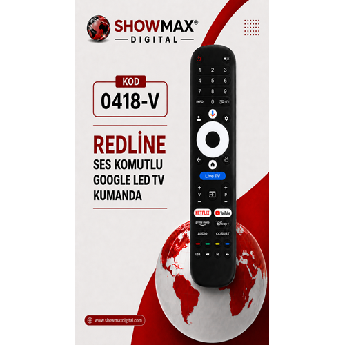 SHOWMAX SX0418-V REDLİNE SES KOMUTLU GOOGLE LED TV KUMANDA