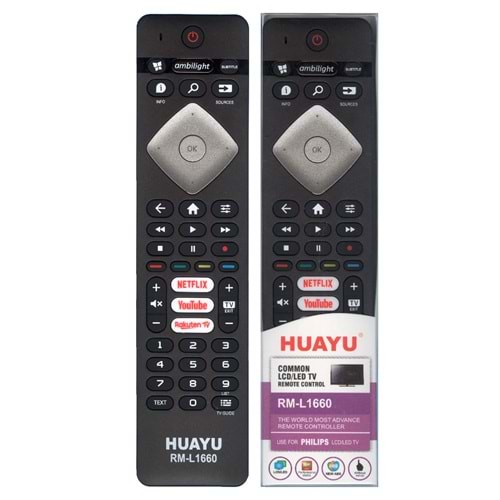 SHOWMAX SX1660 PHILIPS NETFLİX YOUTUBE RAKUTEN TUŞLU LCD TV KUMANDA (HUAYU)