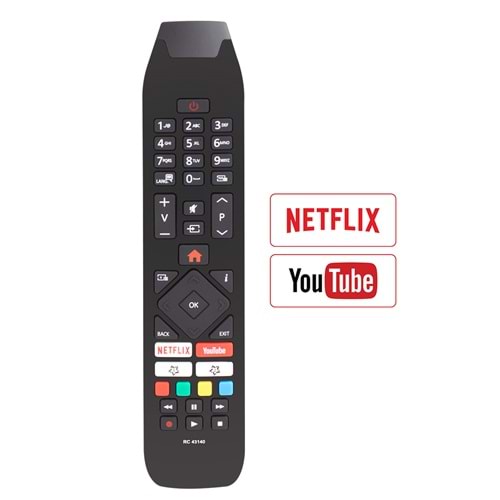SHOWMAX SX4444-S VESTEL-SEG-REGAL NETFLIX-YOUTUBE HOME TUŞLU SİYAH KALIP LCD TV KUMANDA