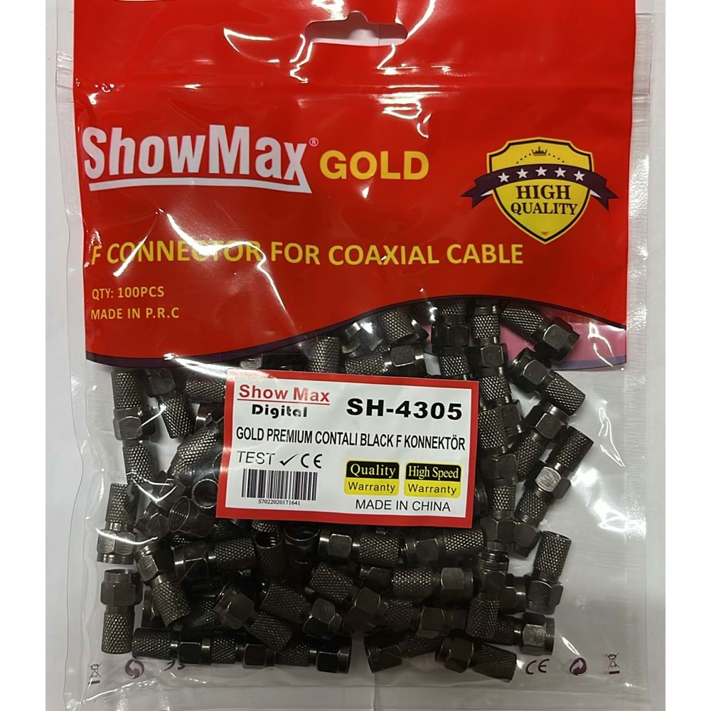 SHOWMAX SH-4305 GOLD PREMIUM CONTALI BLACK F KONNEKTÖR 100LÜ PAKET