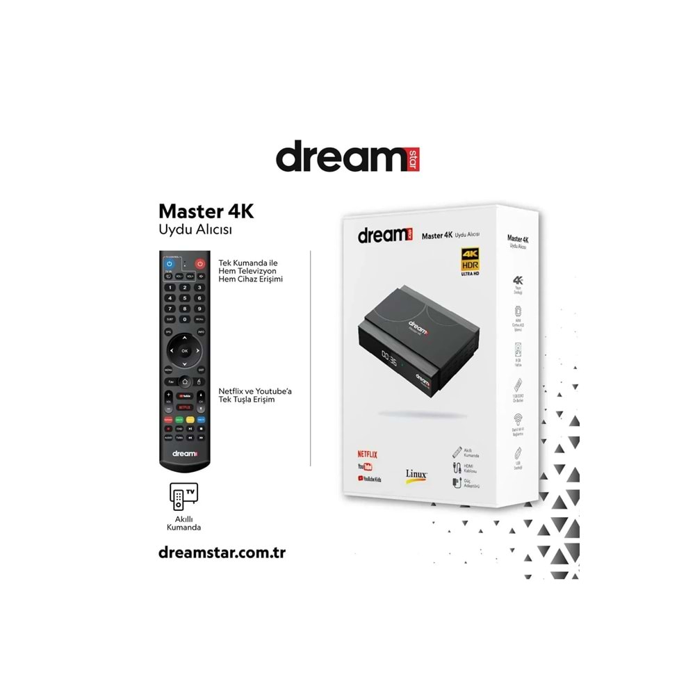 DREAMSTAR MASTER 4K 8GB 1GB DDR UHD LİNUX UYDU ALICISI