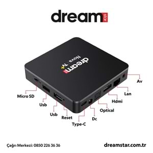 DREAMSTAR NOVA 2GB 32GB ANDROID TV BOX YENİ SİYAH KASA