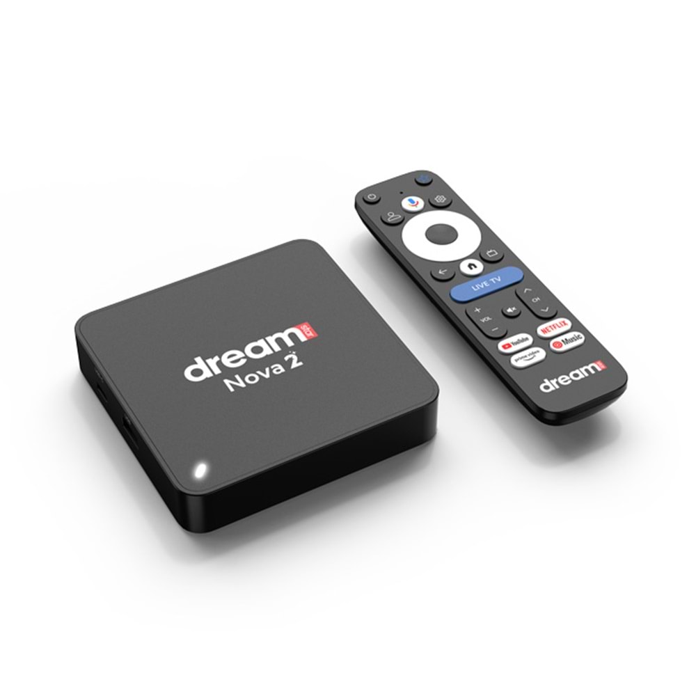 DREAMSTAR NOVA-2 2GB RAM 32GB HAFIZA YAPAY ZEKA DESTEKLİ GOOGLE LİSANSLI ANDROİD TV BOX