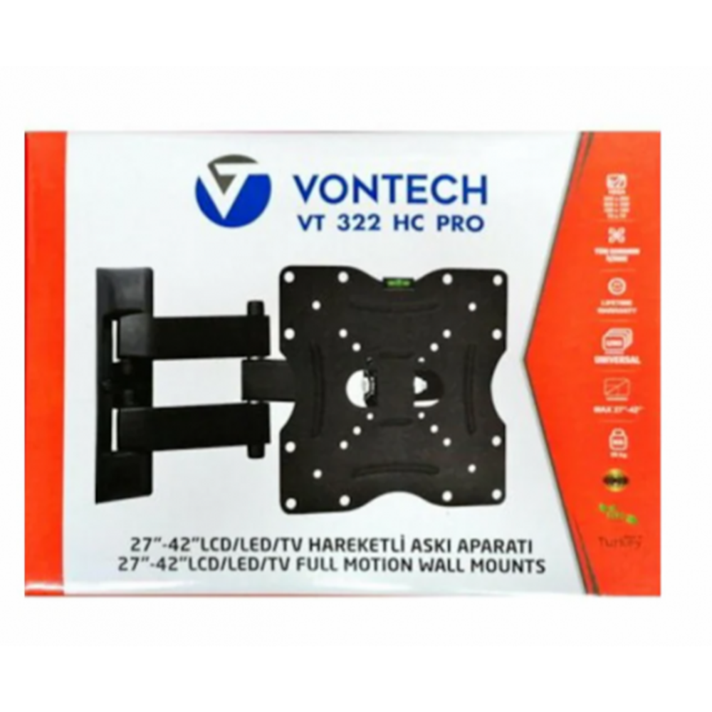 VONTECH VT-322 HC PRO 22’’ – 42’’ HAREKETLİ LCD TV DUVAR ASKI APARATI